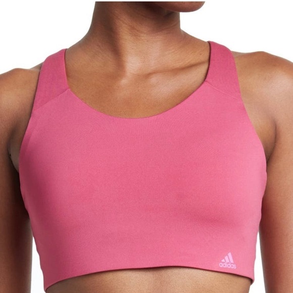Adidas Women's Wild Pink High Support Ultimate Stretchy Sports Bra Size 34B - Picture 1 of 4